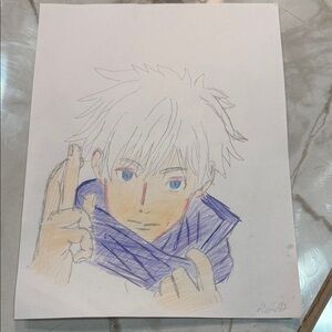 Anime Character JJk Gojo Sketch From Jujutsu Kaisen